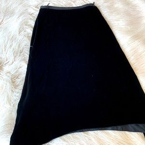 PRADA Black Velvet Knee-Length Skirt
